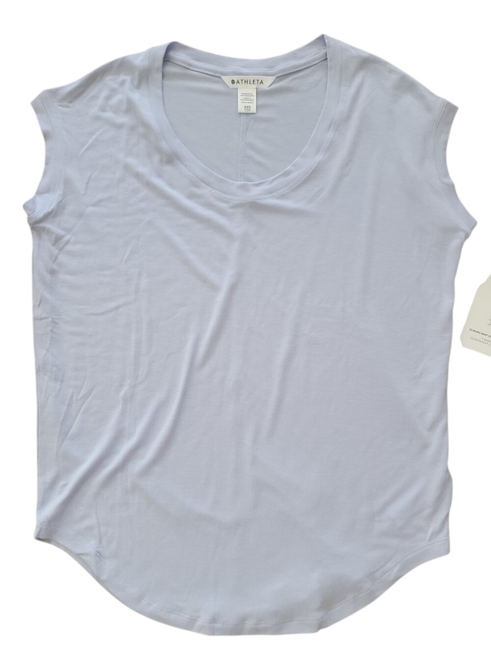NWT Athleta Women's XXS Light Purple Cloudlight Stratus Tee T-Shirt Gym Casual
